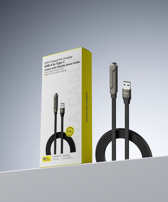 Fast Charging Foldable Bracket Data Cable 2-in-1 Data Wire Foldable Phone Tablet Stand Type-C To Type-C USB-A To Type-C